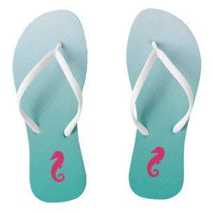 Hübsches türkisfarbenes Ombre Seepferd Flip Flops