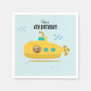 Hübsches U-Boot Tiefsee Geburtstag Kinder Foto Serviette