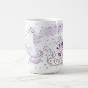 Hübsches Unicornduo u. Sleigh Kaffeetasse