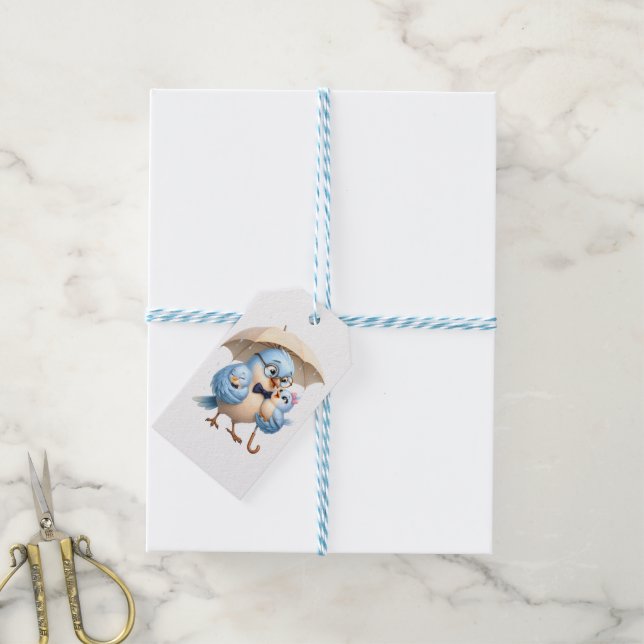 Hübsches Vatertags-Vogel-Geschenk-Tag Geschenkanhänger (Mit Garn)