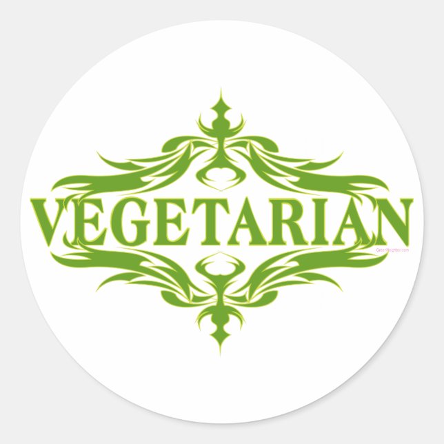 Hübsches Vegetarisches Design Runder Aufkleber (Vorderseite)