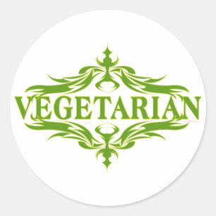 Hübsches Vegetarisches Design Runder Aufkleber