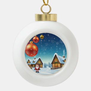 Hübsches verspielt Weihnachtsdesign Keramik Kugel-Ornament