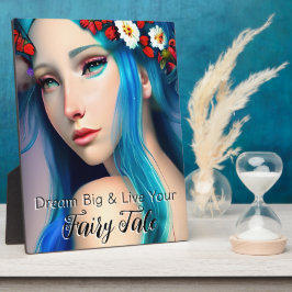 Hübsches verzaubertes Mädchen mit Blume | Fairy Ta Fotoplatte