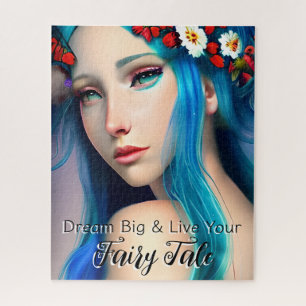 Hübsches verzaubertes Mädchen mit Blume   Fairy Ta Puzzle