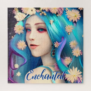 Hübsches verzaubertes Mädchen mit Personalisierten Puzzle