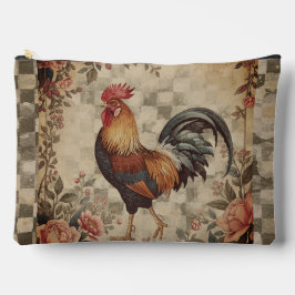 Hübsches Vintage-Hahn- und Blumenmuster Zubehörtasche