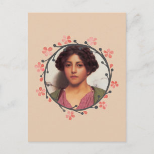 Hübsches Vintage-Mädchen viktorianische Frau POSTK Postkarte