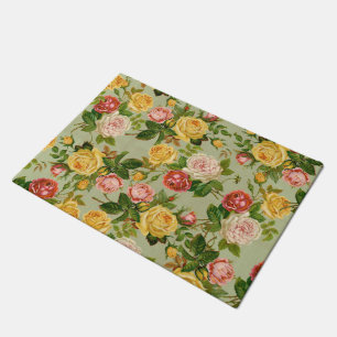Hübsches Vintages Blumenmuster Rose Girly Fußmatte