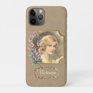 Hübsches Vintages Frauenportrait Personalisiert Case-Mate iPhone Hülle