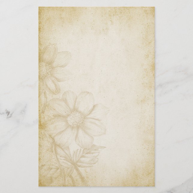 Hübsches Vintages gealtertes Briefpapier (Vorderseite)