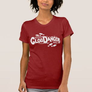 Hübsches Vintages Klotz-Tänzer-Typografie-Weiß T-Shirt