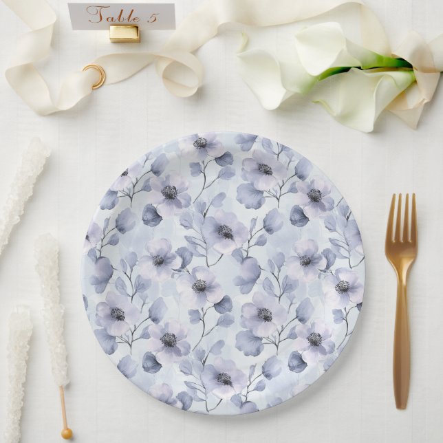 Hübsches violettes Brautparty Pappteller (Hochzeit)