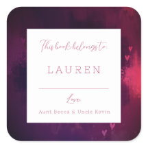 Hübsches Wasserfarbenherz Valentine Buchzeichen