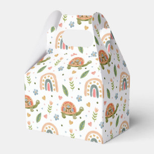 Hübsches Wasserfarbenschildkröten- und Regenbogenm Geschenkschachtel