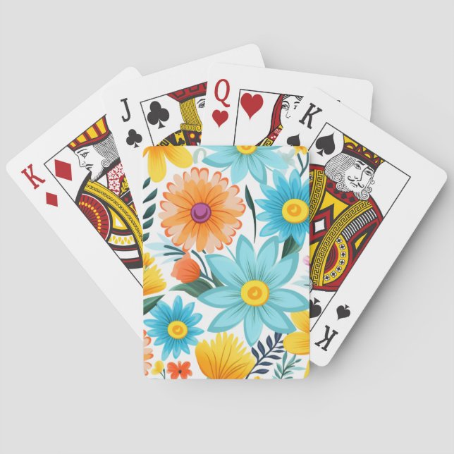 Hübsches Weibliches Blumenmuster Spielkarten (Rückseite)