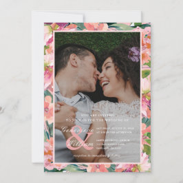 Hübsches weich rosa Aquarellfarben Blumenzwiebeln Einladung