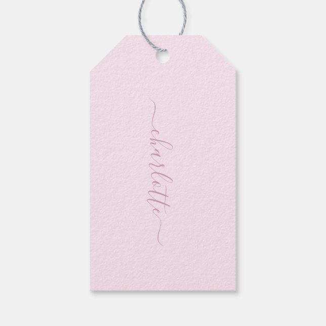 Hübsches Weich rosa und rot Geschenkanhänger (Rückseite)