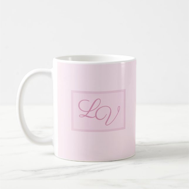Hübsches Weich rosa und rot Kaffeetasse (Links)