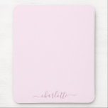 Hübsches Weich rosa und rot Mousepad<br><div class="desc">Eine hübsche, weiche Rosa- und Rosa-Farbpalette. Personalisieren mit einem Namen (um die Swashes auf den Namen behalten, ist es am besten, in Kleinbuchstaben einzugeben und sicherzustellen, dass Sie die Emojis am Anfang und Ende behalten haben, wie im Beispielnamen gezeigt).</div>