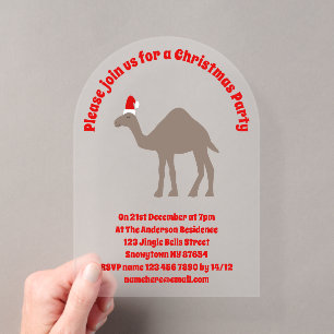 Hübsches Weihnachts-Kamel-Kundenspezifisch Acryleinladungen