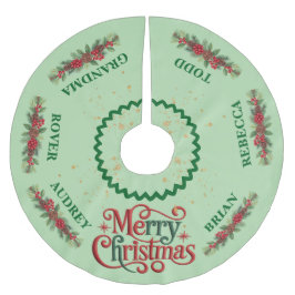 Hübsches Weihnachtsbaumrock mit Namen Polyester Weihnachtsbaumdecke