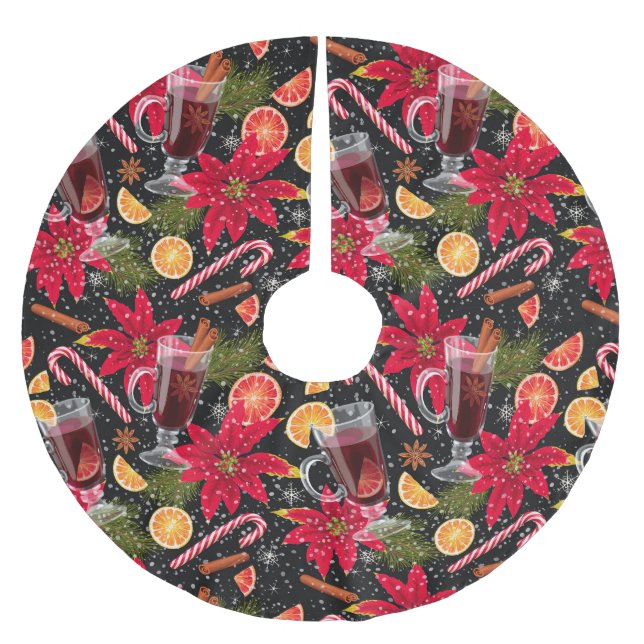 Hübsches Weihnachtsmuster Polyester Tree S Weihnachtsbaumdecke (Vorderseite)