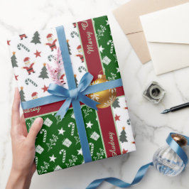 Hübsches Weihnachtspapier mit Text Geschenkpapier