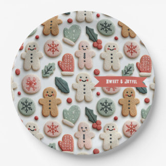 Hübsches Weihnachtsplätzchen-Muster Pappteller