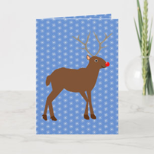 Hübsches Weihnachtsrentier mit roter Nase individu Karte