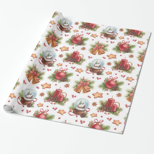 Hübsches Weihnachtswackelpapier Geschenkpapier (Ungerollt)