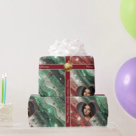 Hübsches Weihnachtswackelpapier mit Foto Geschenkpapier
