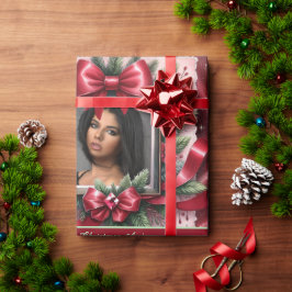 Hübsches Weihnachtswackelpapier mit Foto Geschenkpapier