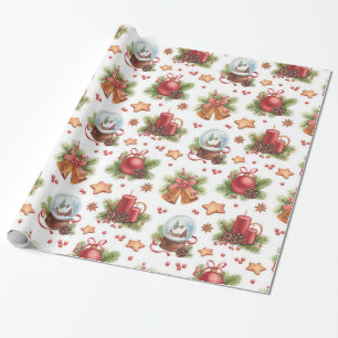 Hübsches Weihnachtswaschpapier Geschenkpapier
