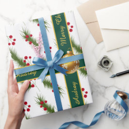Hübsches Weihnachtswrapping Paper mit Text Geschenkpapier