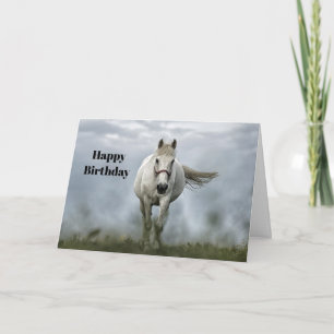 Hübsches Weißes Horn Cloud Foto Geburtstag Karte