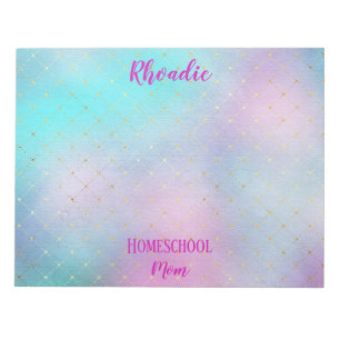 Hübsches weißes Rosa und blaues Ombre Notizblock