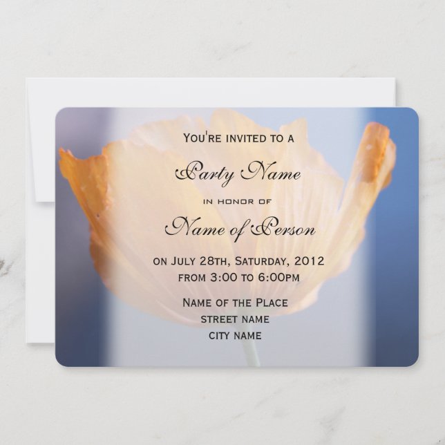 hübsches Wildgelbes MohnblütenParty Einladung (Vorderseite)