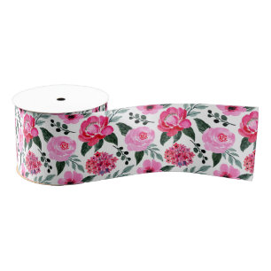 Hübsches Winterrosa Blumenmuster Ripsband