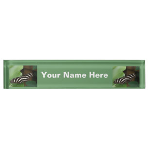 Hübsches Zebra-Langflügel-Schmetterlings-Namenssch Namensplakette