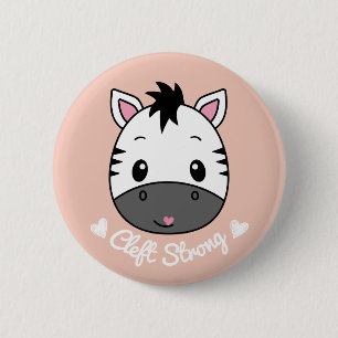 Hübsches Zebra-Lippen-Kiefer-Gaumenspalte-Bewussts Button