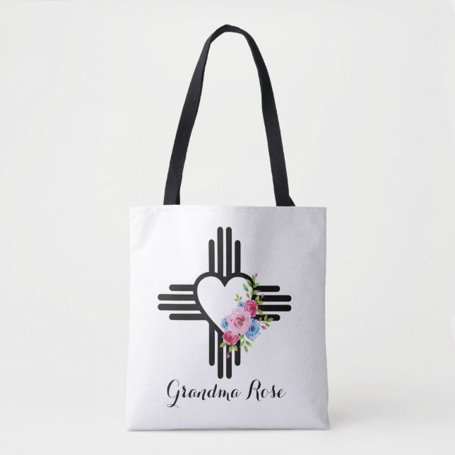 Hübsches Zia Herz mit Rose Personalisiertes Gesche (Vorderseite)