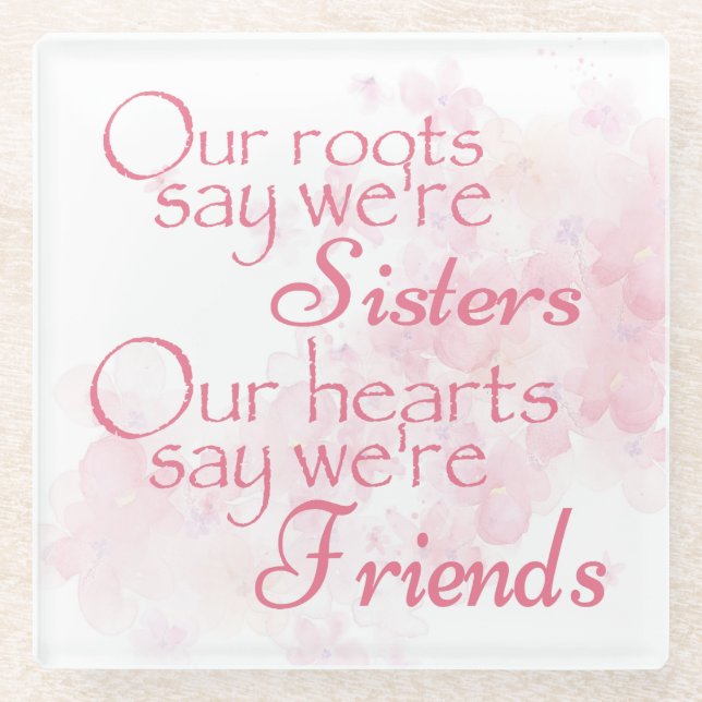 Hübsches Zitat der Freunde des Blumenkohls Glasuntersetzer (Vorderseite)