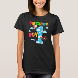 Hubschrauber 1. Geburtstag Junge Flugzeug Pilot 1 T-Shirt
