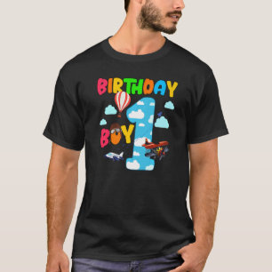 Hubschrauber 1. Geburtstag Junge Flugzeug Pilot 1 T-Shirt