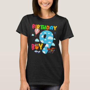 Hubschrauber 9. Geburtstag Junge Flugzeug Pilot 9 T-Shirt