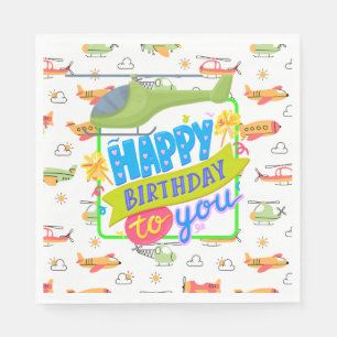 Hubschrauber Alles Gute zum Geburtstag Serviette