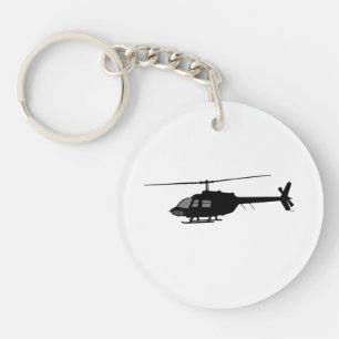 Hubschrauber-Chopper-Silhouette fertigen Farbe Schlüsselanhänger