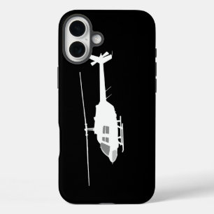 Hubschrauber Chopper Silhouette Fliegend Schwarz iPhone 16 Plus Hülle