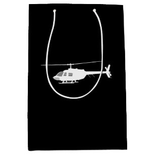Hubschrauber-Chopper-Silhouette-fliegendes Mittlere Geschenktüte